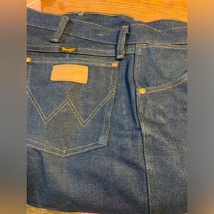 Wrangler jeans, brand new starched and ready to go.